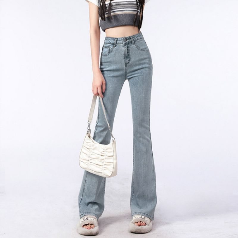 OGAWA - High Rise Washed Flared Jeans