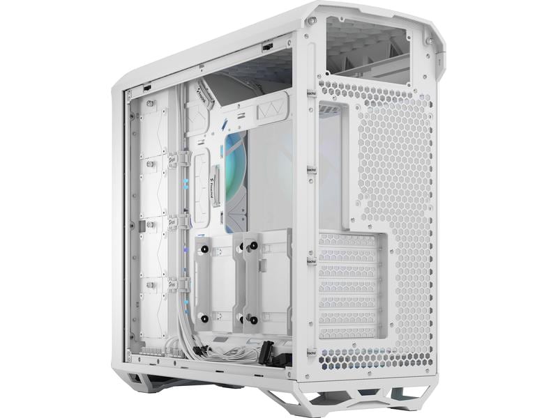 Fractal Design PC-Gehäuse Torrent RGB TG Weiss Eleganter, kompakter Big-Tower mit Sichtfenster und RGB-Beleuchtung