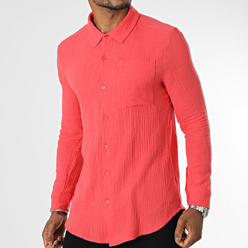 Chemise Manches Longues Rouge Clair
