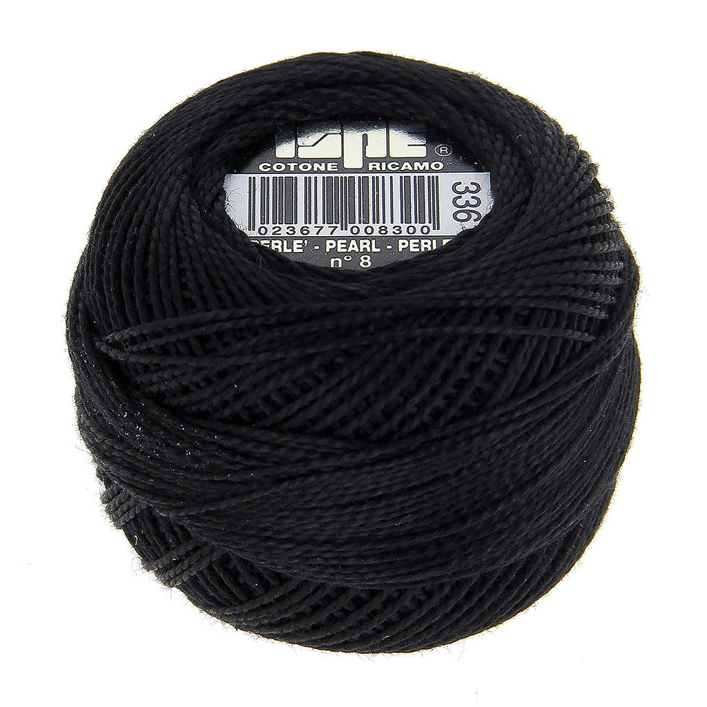 Fil à broder coton perlé ISPE noir 10g