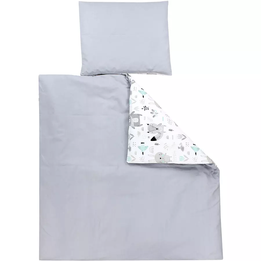 TupTam Unisex Baby Bettwäsche Wiegenset 4-teilig grautürkis