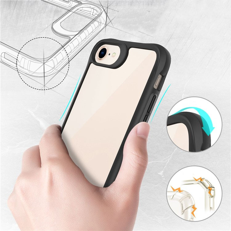 iPhone SE (2022/2020) / 8 / 7 / 6S Hybrid Bumper Hülle - Schwarz / Transparent