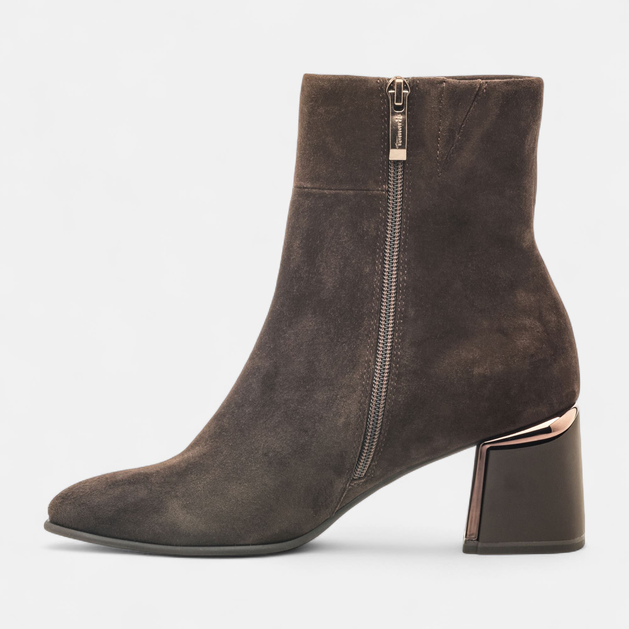 Bottines à talon Femme en cuir marron