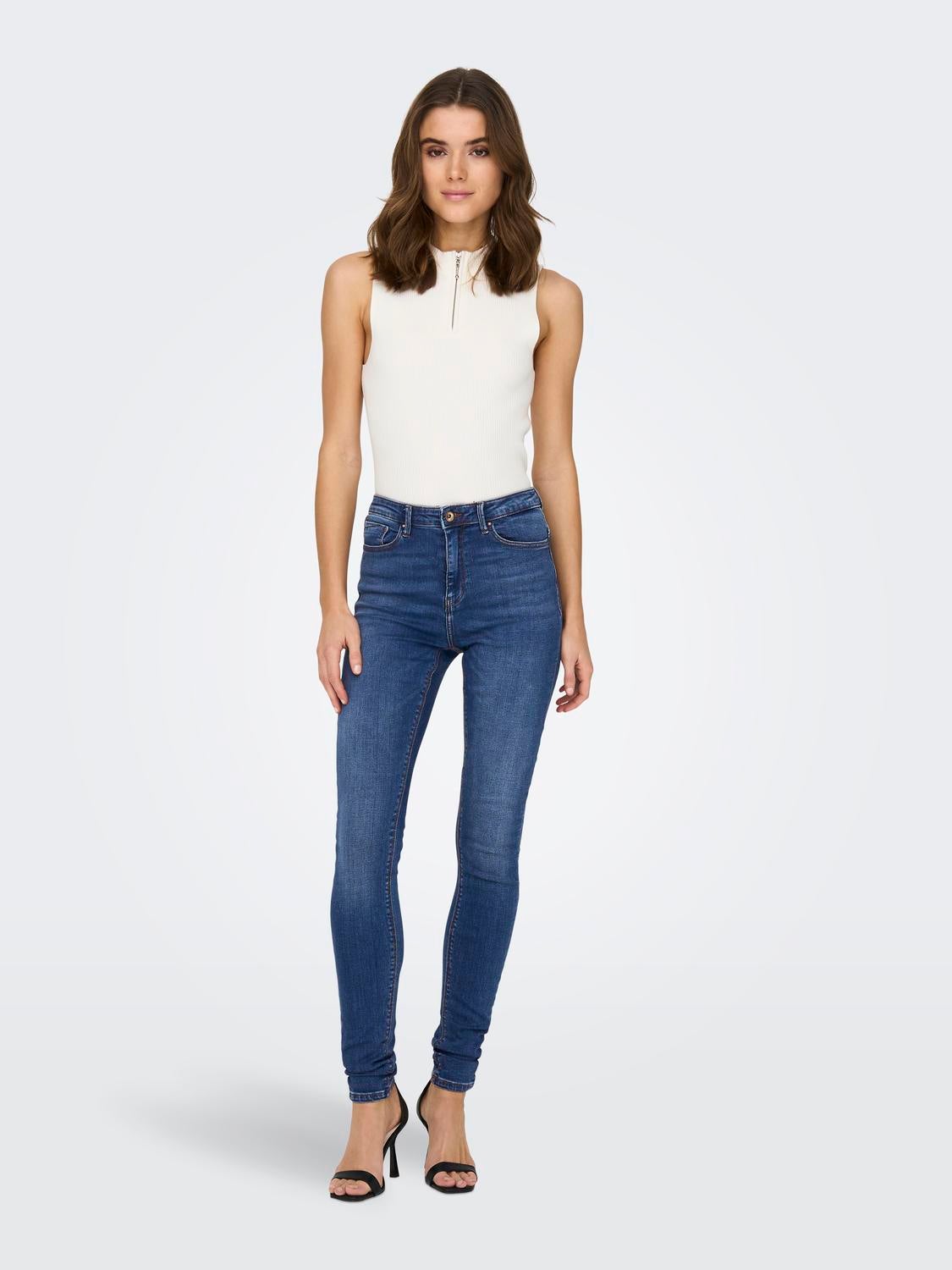 ONLPAOLA Hohe Taille Skinny Fit Jeans Medium Blue Denim