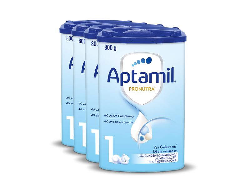 Aptamil Anfangsmilch Pronutra 1, Monatsbox 4x 800 g Säuglingsmilchnahrung, Pronutra 1, 4 x 800g