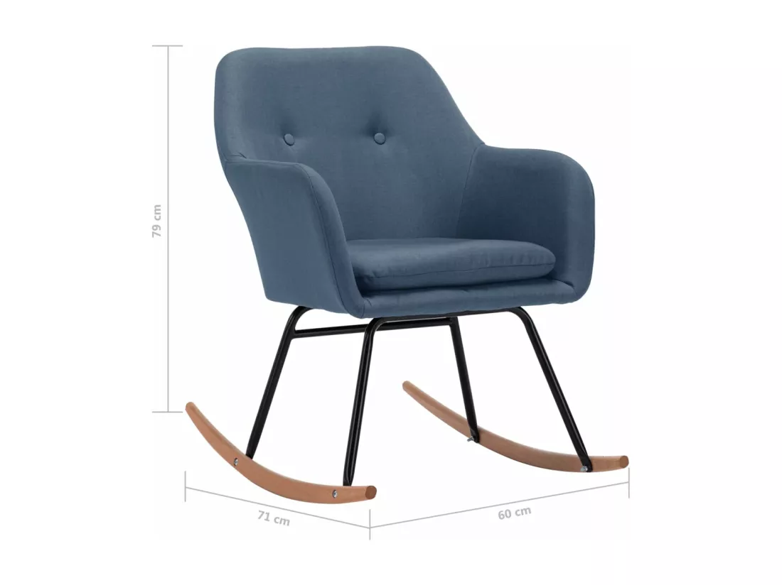 Chaise à bascule Bleu Tissu