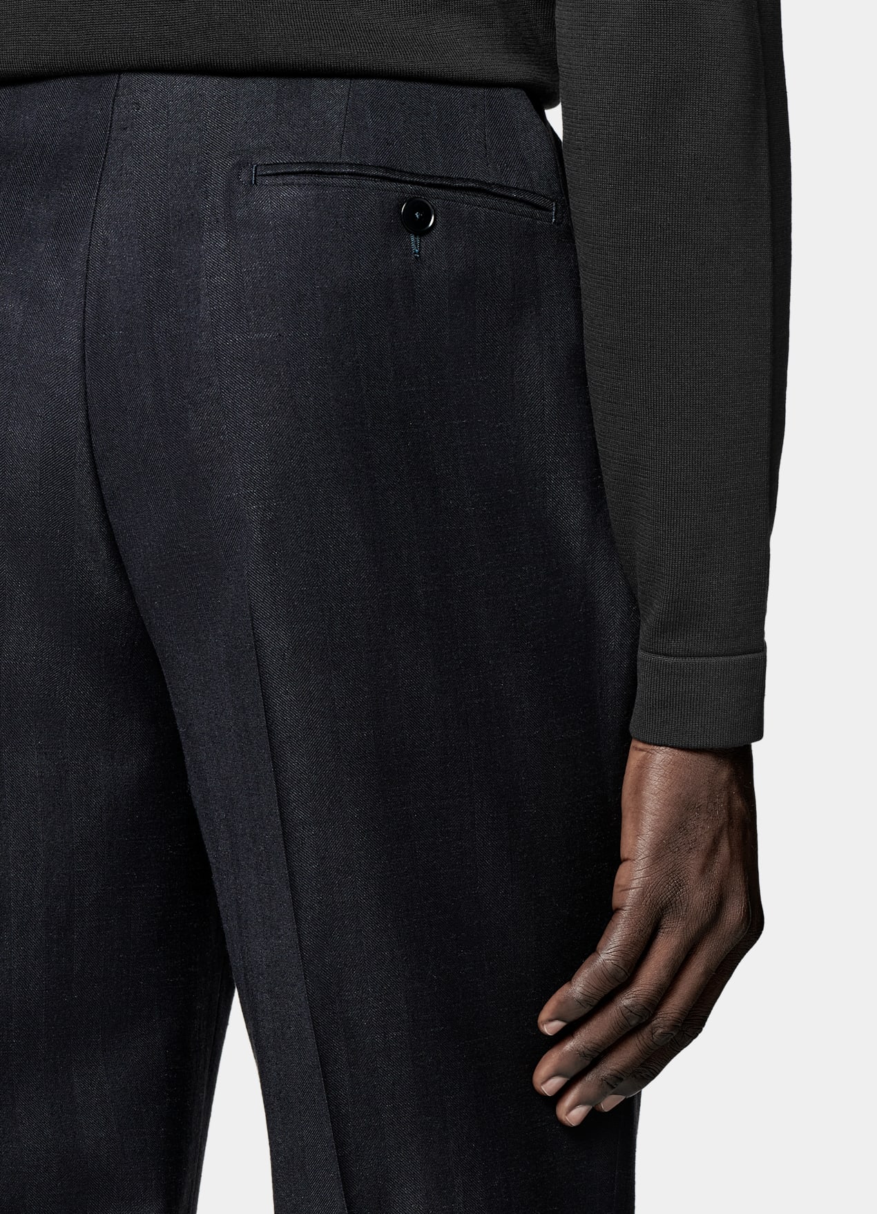 Costume Havana coupe Tailored bleu marine à chevrons
