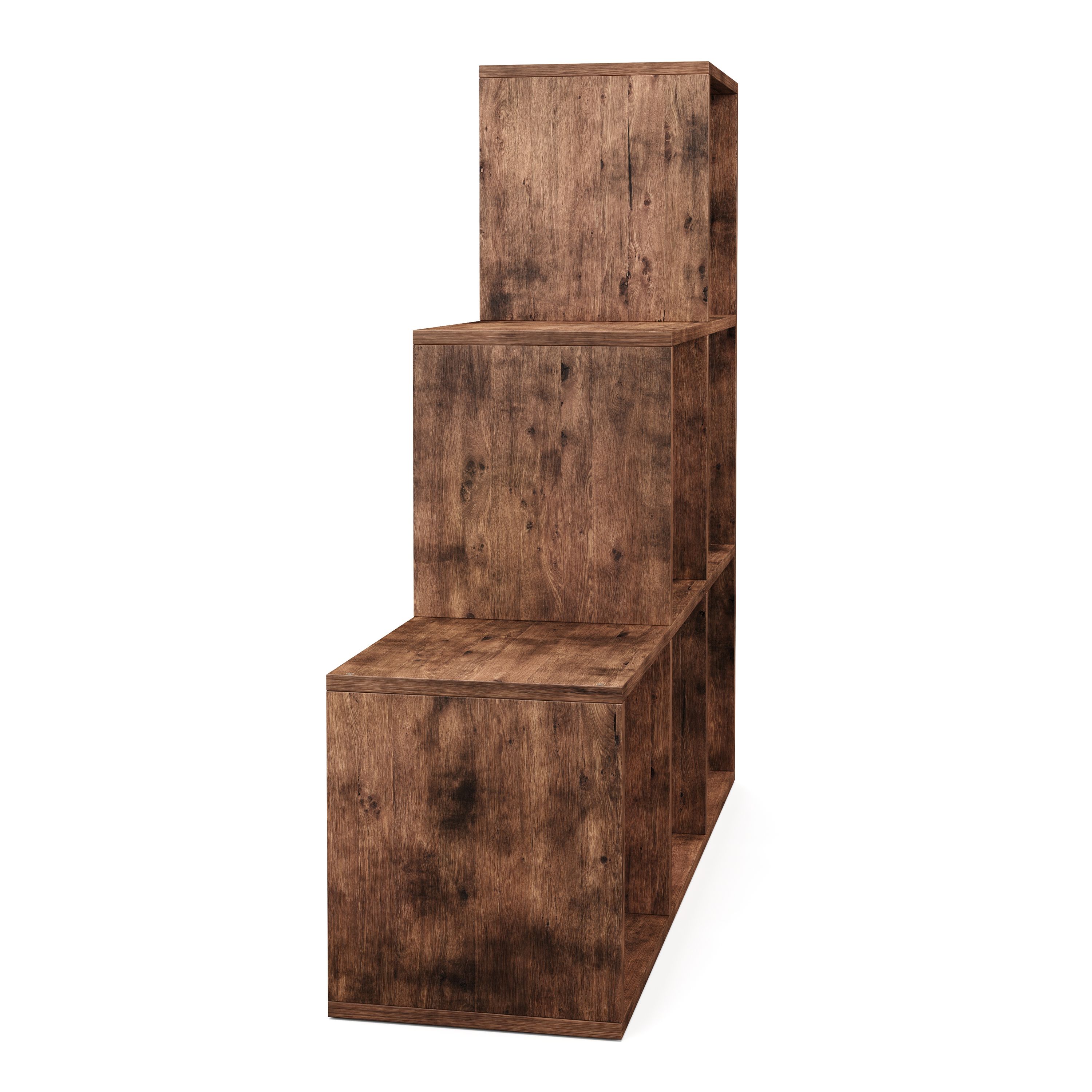 Treppenregal Raumteiler Vintage BONITA 6 Fächer 98 x 98 cm