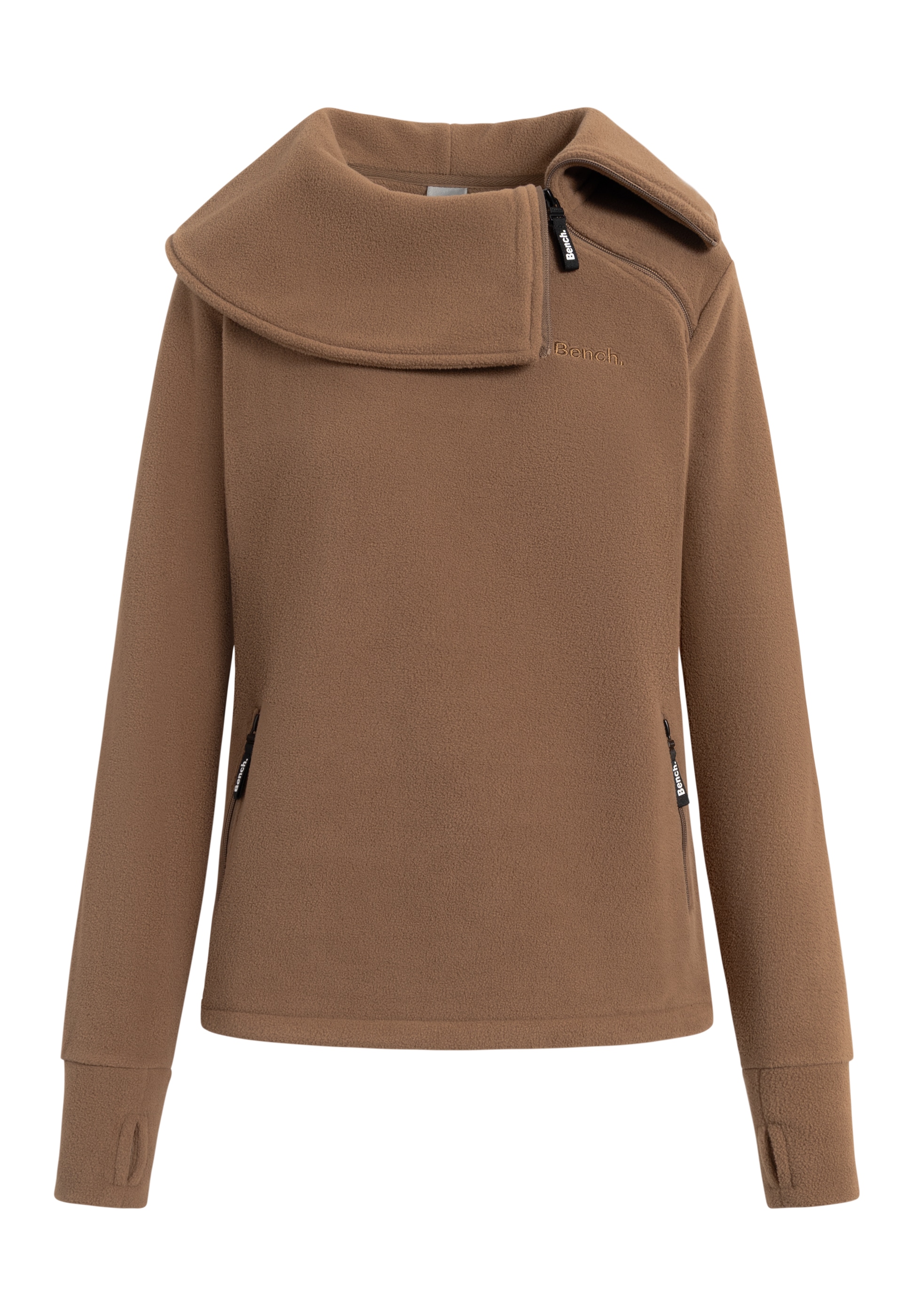 Bench. Fleecepullover »APRILLE«, warmes, tailliertes Fleeceshirt mit Troyerkragen und Seitentaschen