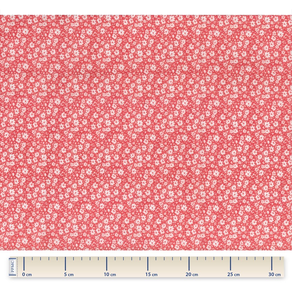 Tissu Enduit Au Mètre Petites Fleurs Rougeex1087