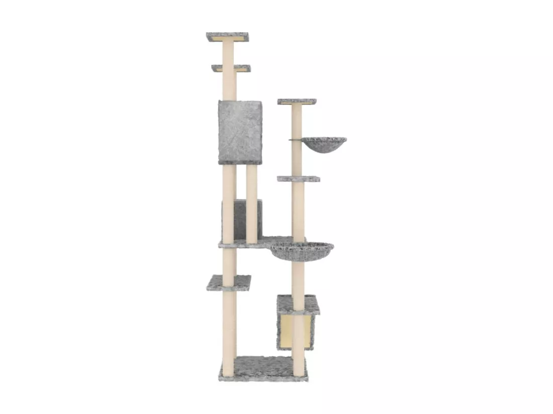 Arbre à chat avec griffoirs en sisal Gris clair 191 cm