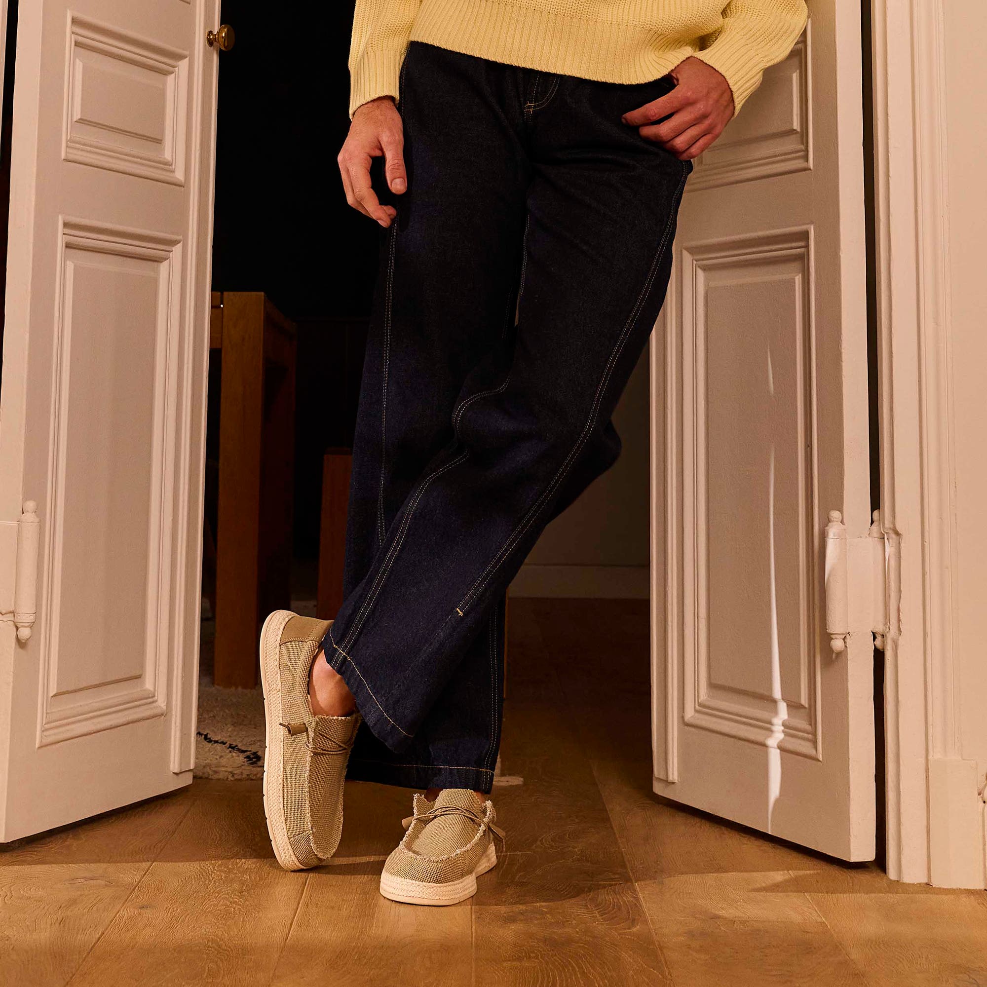 Baskets en toile Homme beige