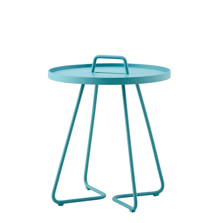 Cane-line - On-the-move Beistelltisch Outdoor, Ø 44 x H 52 cm, aqua