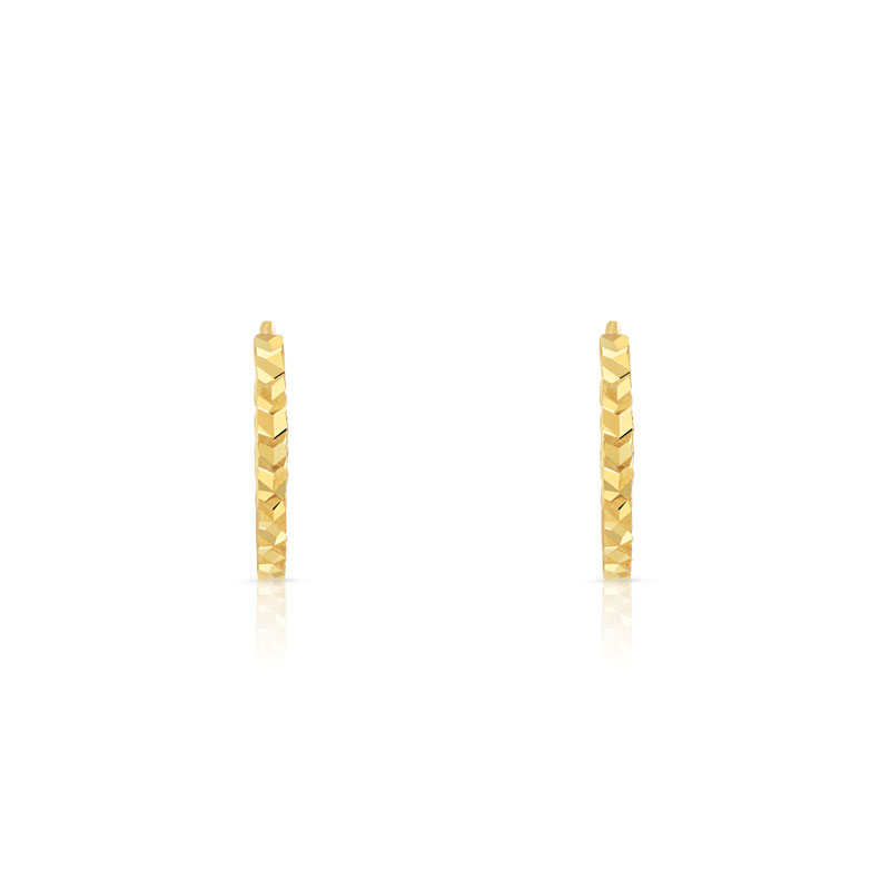 Créoles or 750 jaune diamanté 12 mm
