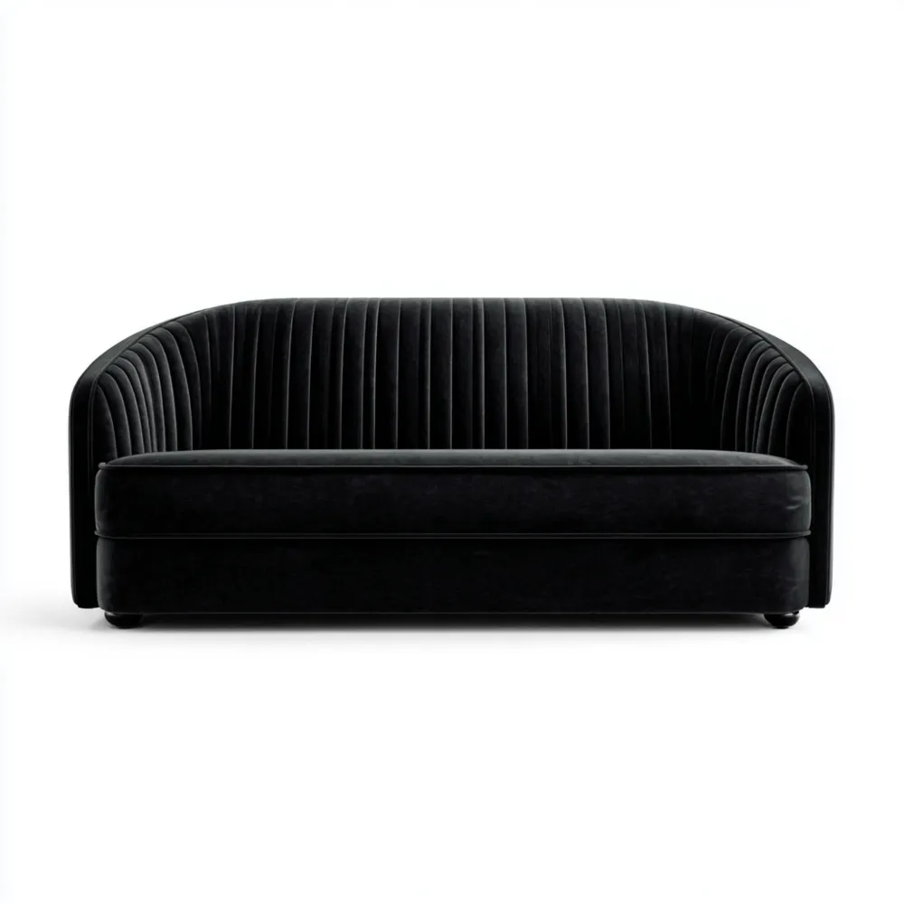 2-Sitzer-Sofa Samt 150x85x75 cm – Schwarz – Modernes Design