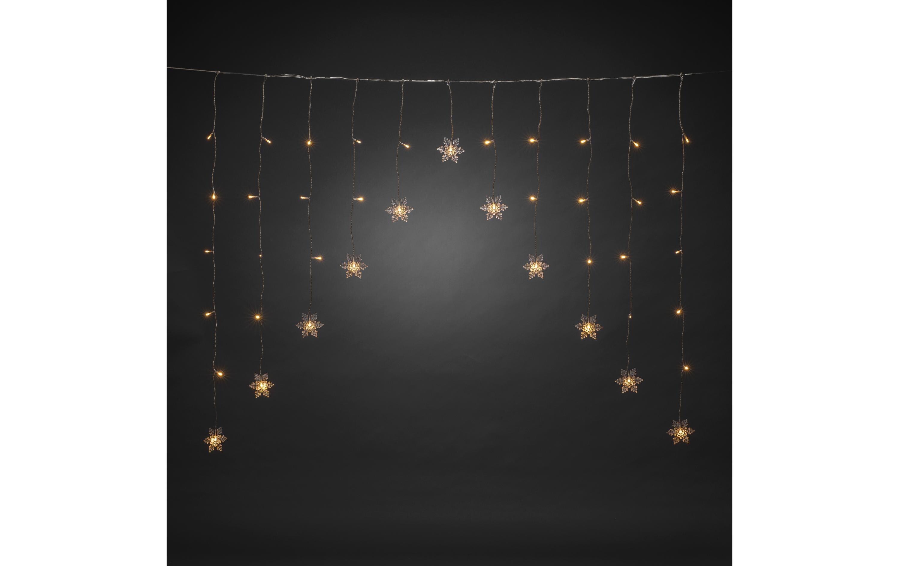 LED-Lichtervorhang Schneeflocken, 41 LED, 1.4 m, OutdoorLED Schneeflockenvorhang