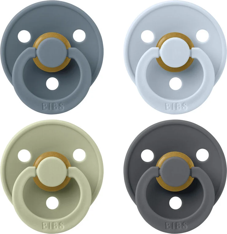 BIBS BIBS Pacifier Colour 4 PACK Latex Size 1 Petrol/Sage/Baby Bl Petrol