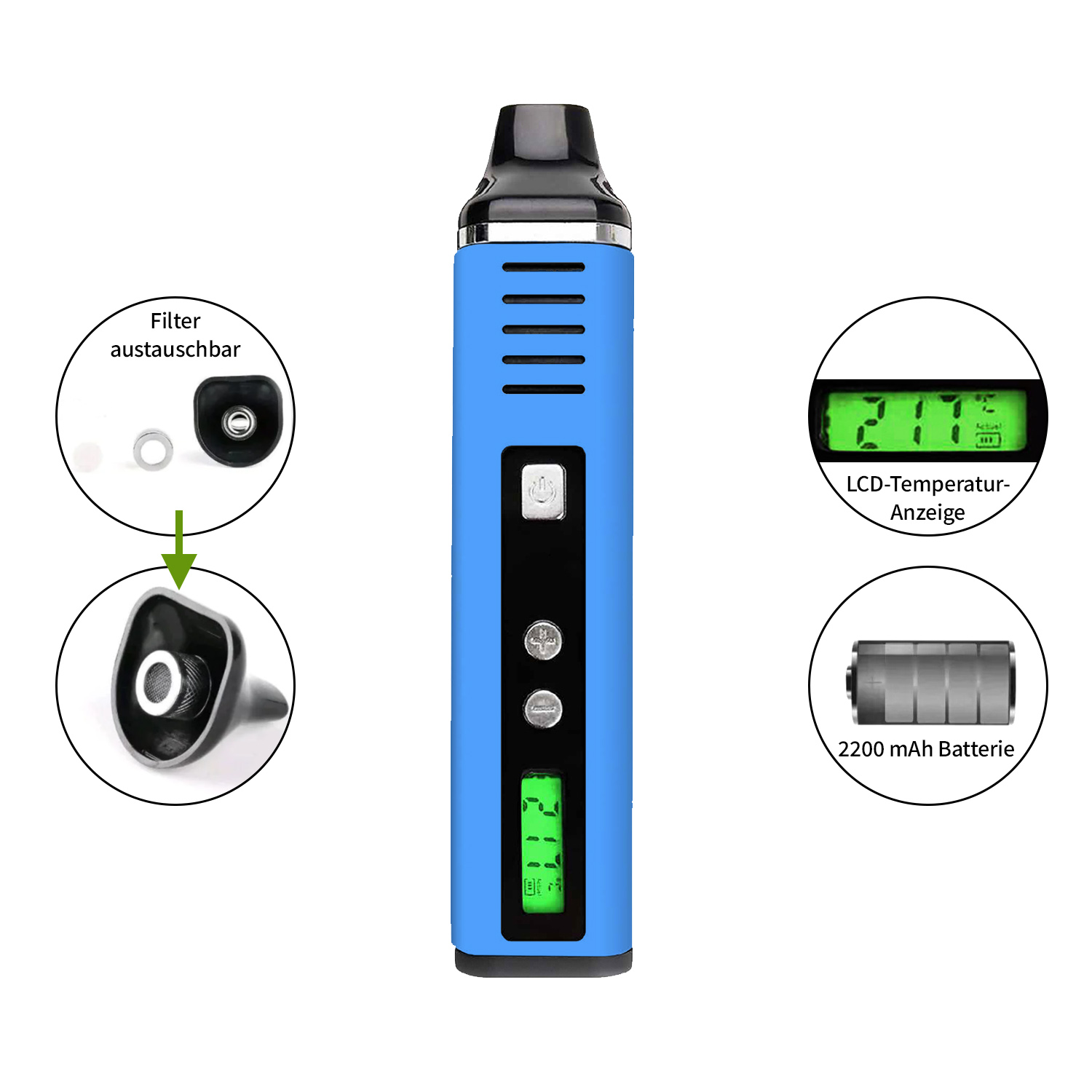 TQ150 Vaporizer für Kräuter Blau