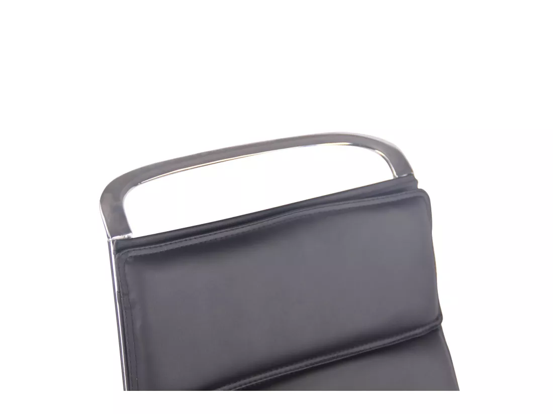 Chaise de bureau - Similicuir & Métal chromé - Noir - Bedford