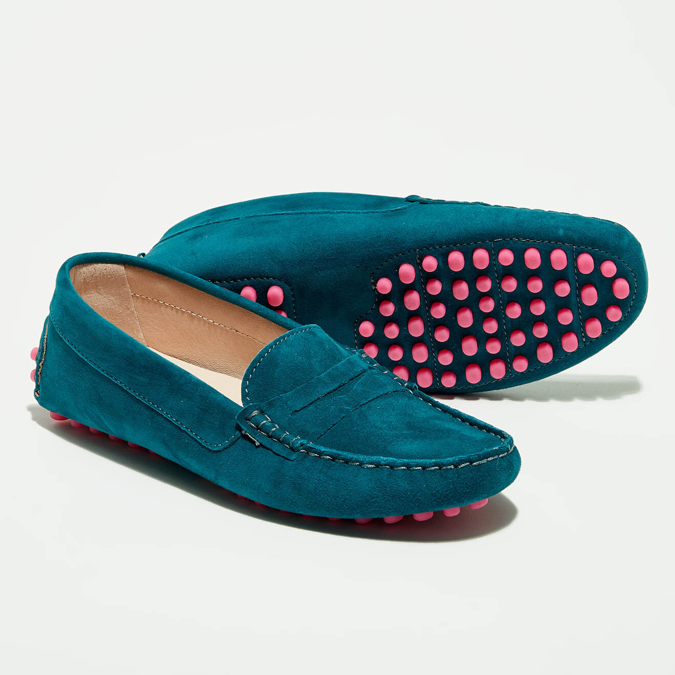 Flavio Création Mocassins en Velours de Cuir Maya marine