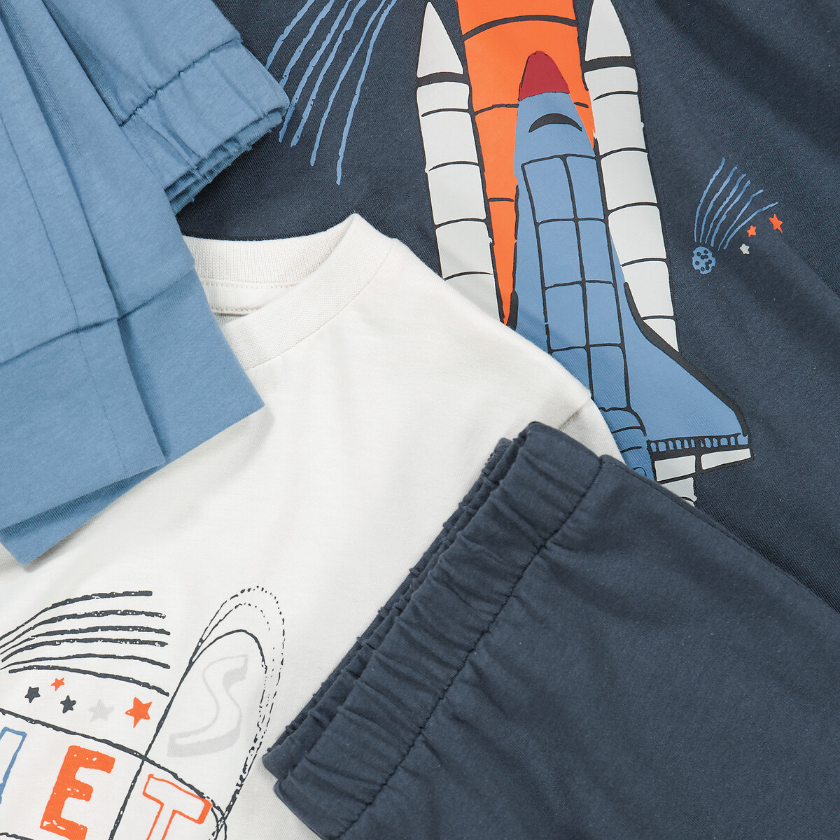 COLEÇÃO LA REDOUTE<br>Conjunto de 2 pijamas, estampa de foguete e texto
