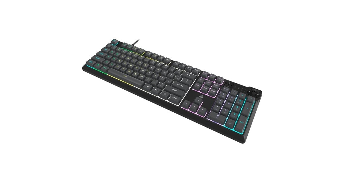 CorsairK55 CORE RGB, gaming toetsenbord  (Lichtgrijs, US lay-out, Membraan, RGB leds)