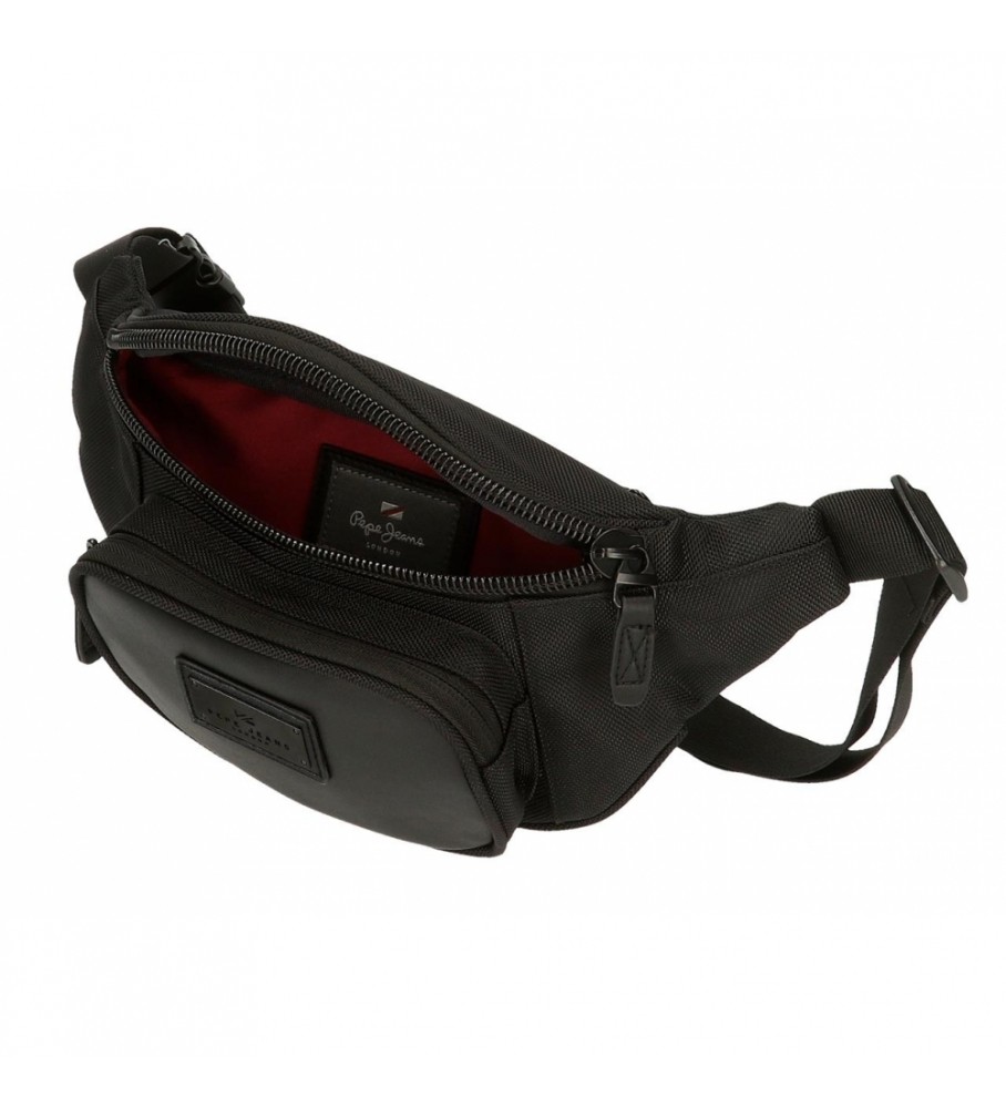 Pochete Pepe Jeans Soho com bolso frontal, preta