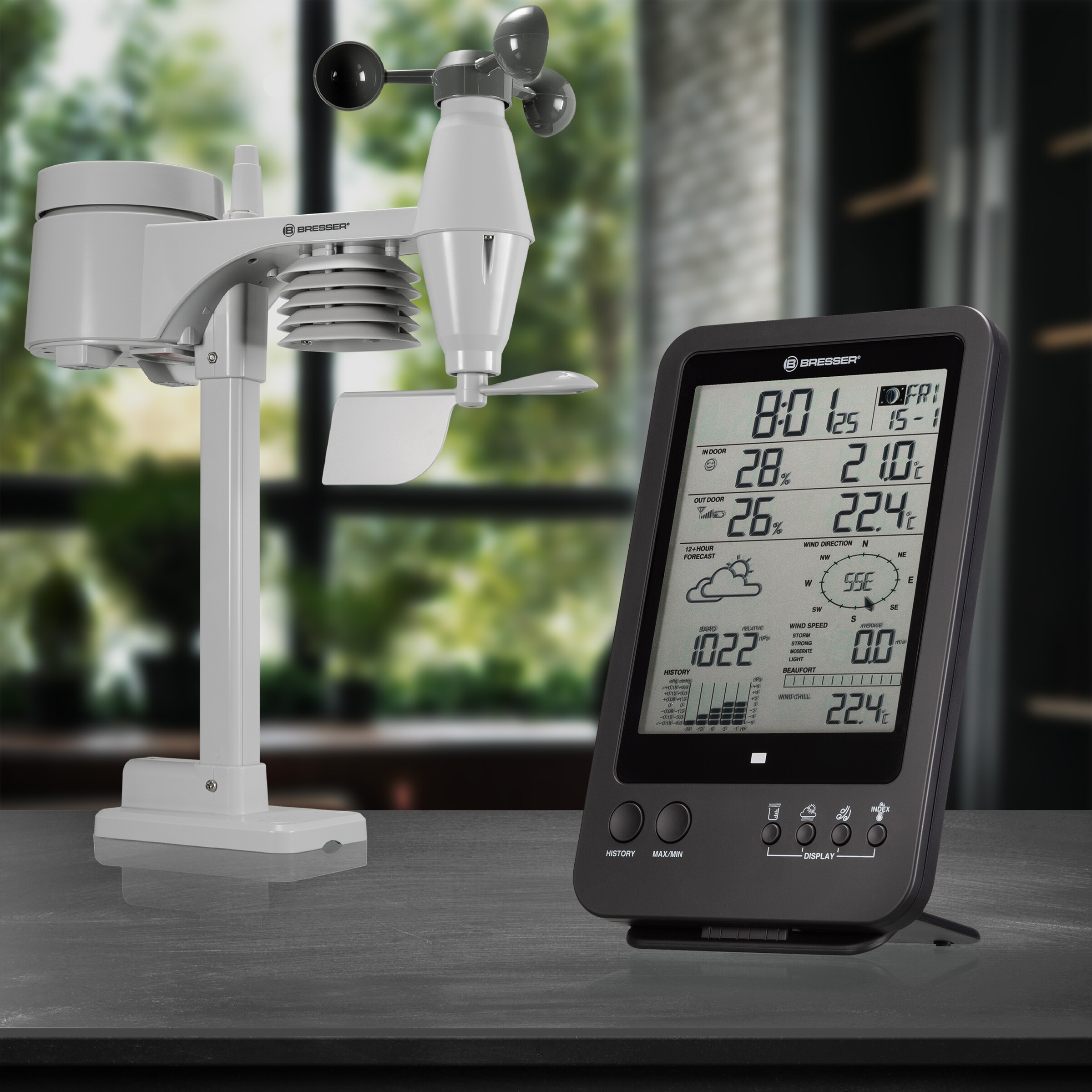 BRESSER 5-in-1-Wetterstation inkl. zusätzlicher Basisstation