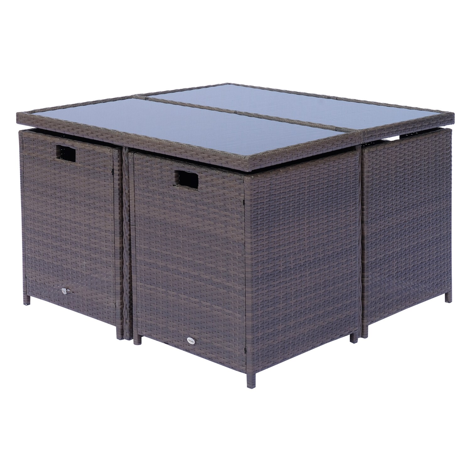 Outsunny Polyrattan Gartenmöbel als 21-tlg. Set braun, cremeweiß