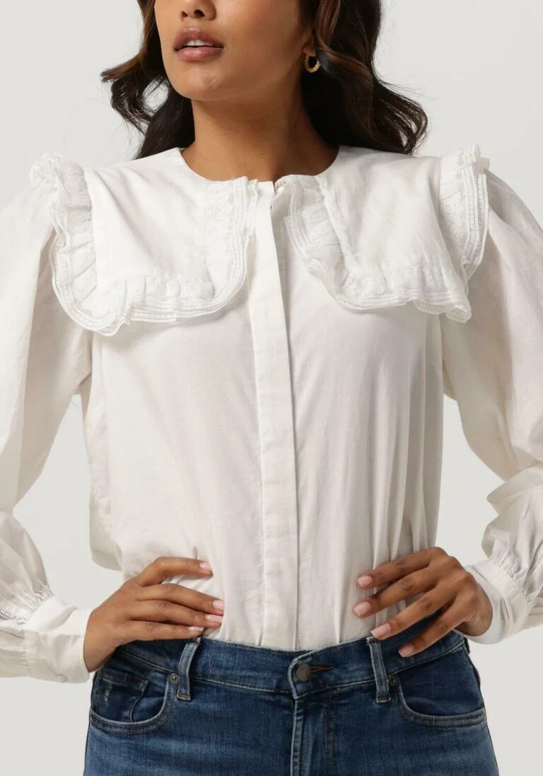 NOTES DU NORD witte notes du nord blouse elizabeth shirt