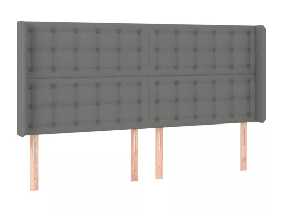 Sommier tapissier et matelas et LED Gris foncé 180x200 cm Tissu