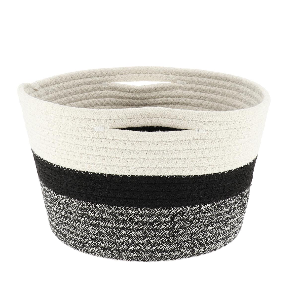 CORBEILLE D.28X18CM NATUREL NOIR CHINE