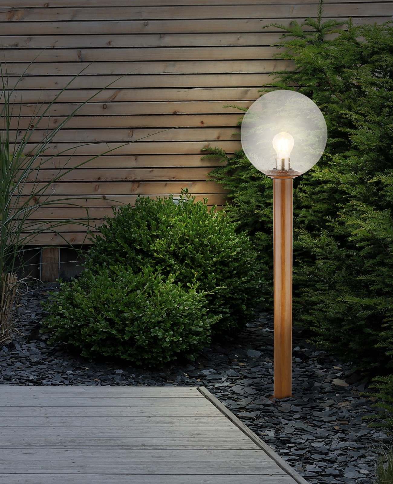 Außenleuchte - braun - Aluminium - 100 cm hoch