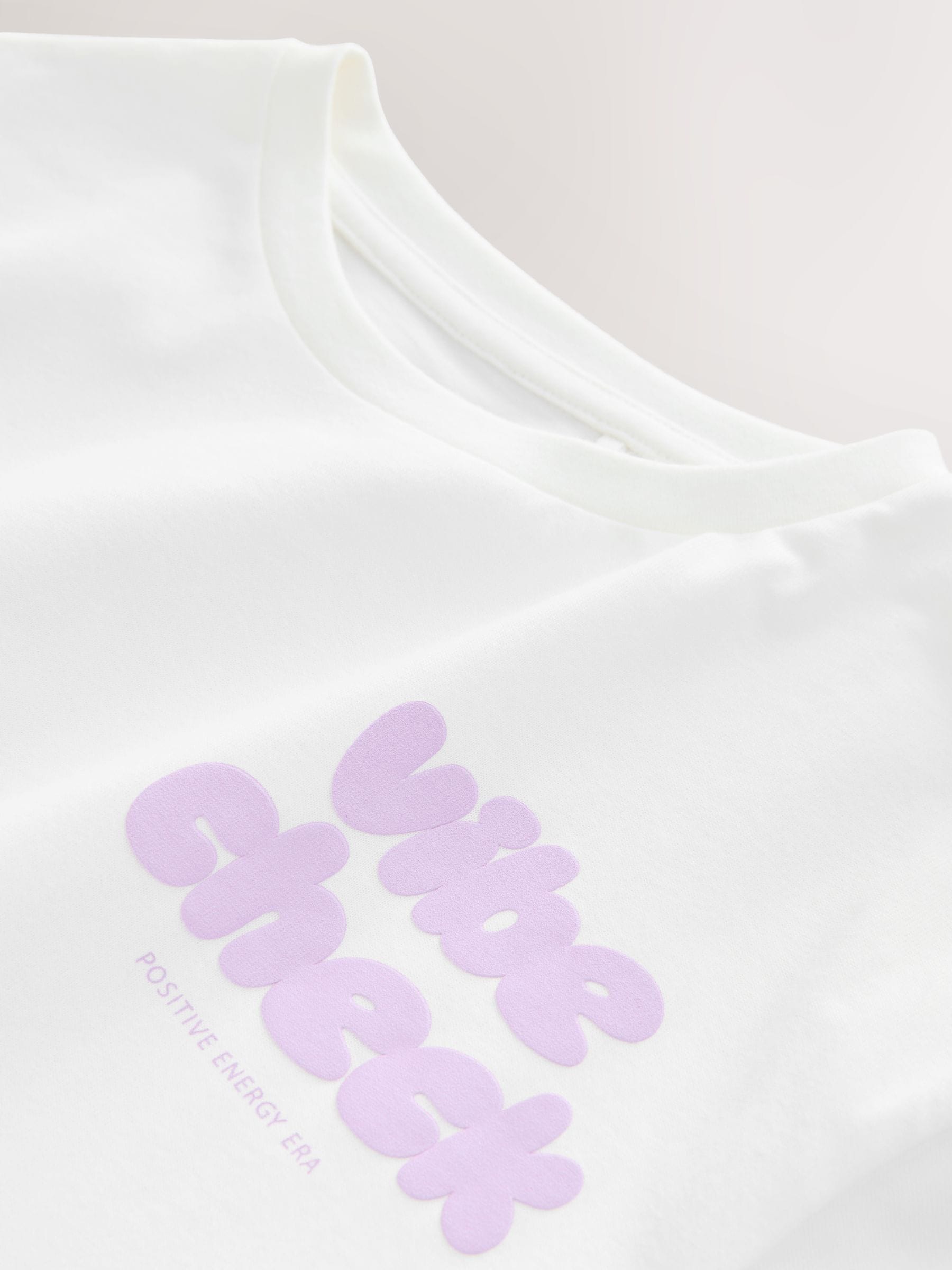 Wit - Oversized T-shirt met grafische print (3-16jr)
