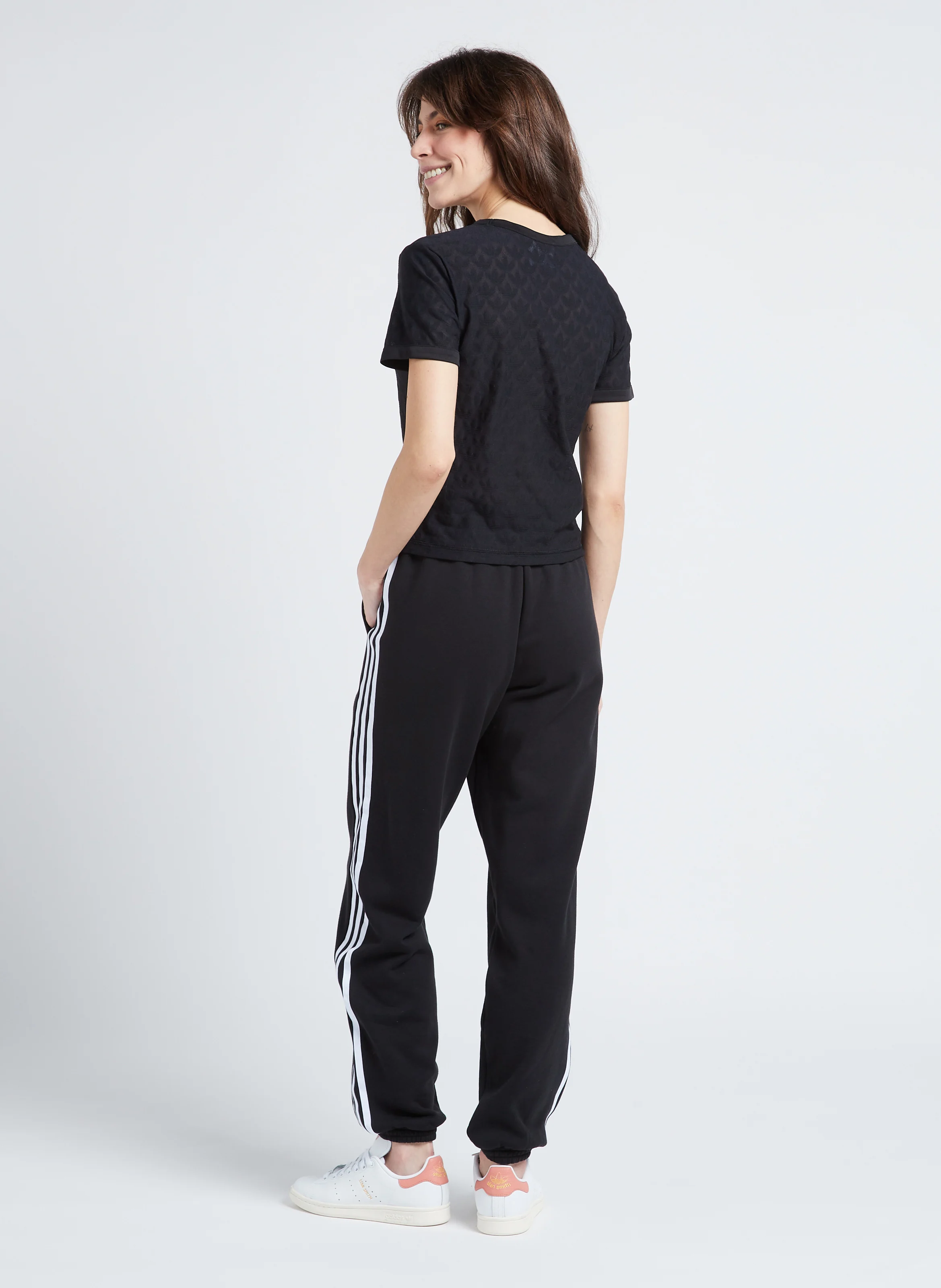 Pantalon de jogging droit en coton | Noir