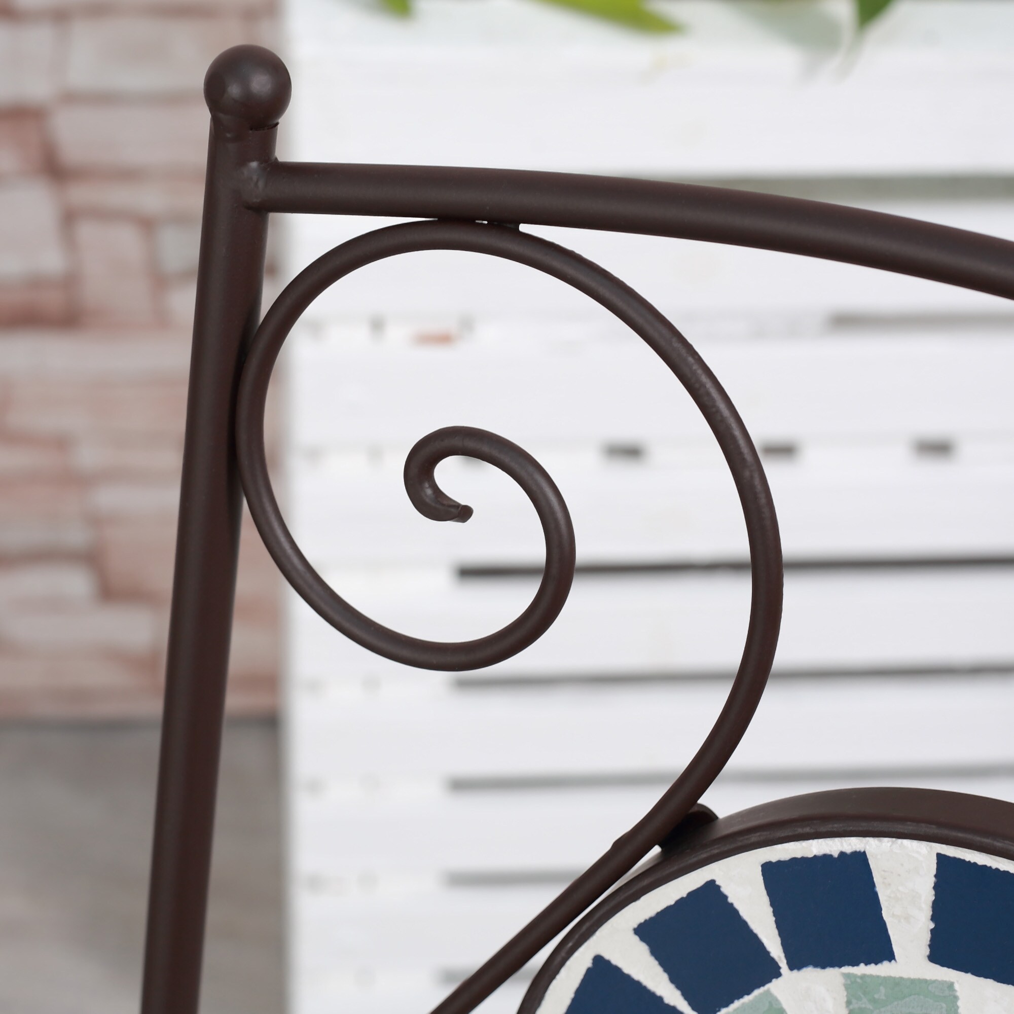 Outsunny Garten-Bistroset mit Metallrahmen bunt 61L x 61B x 71,5H cm