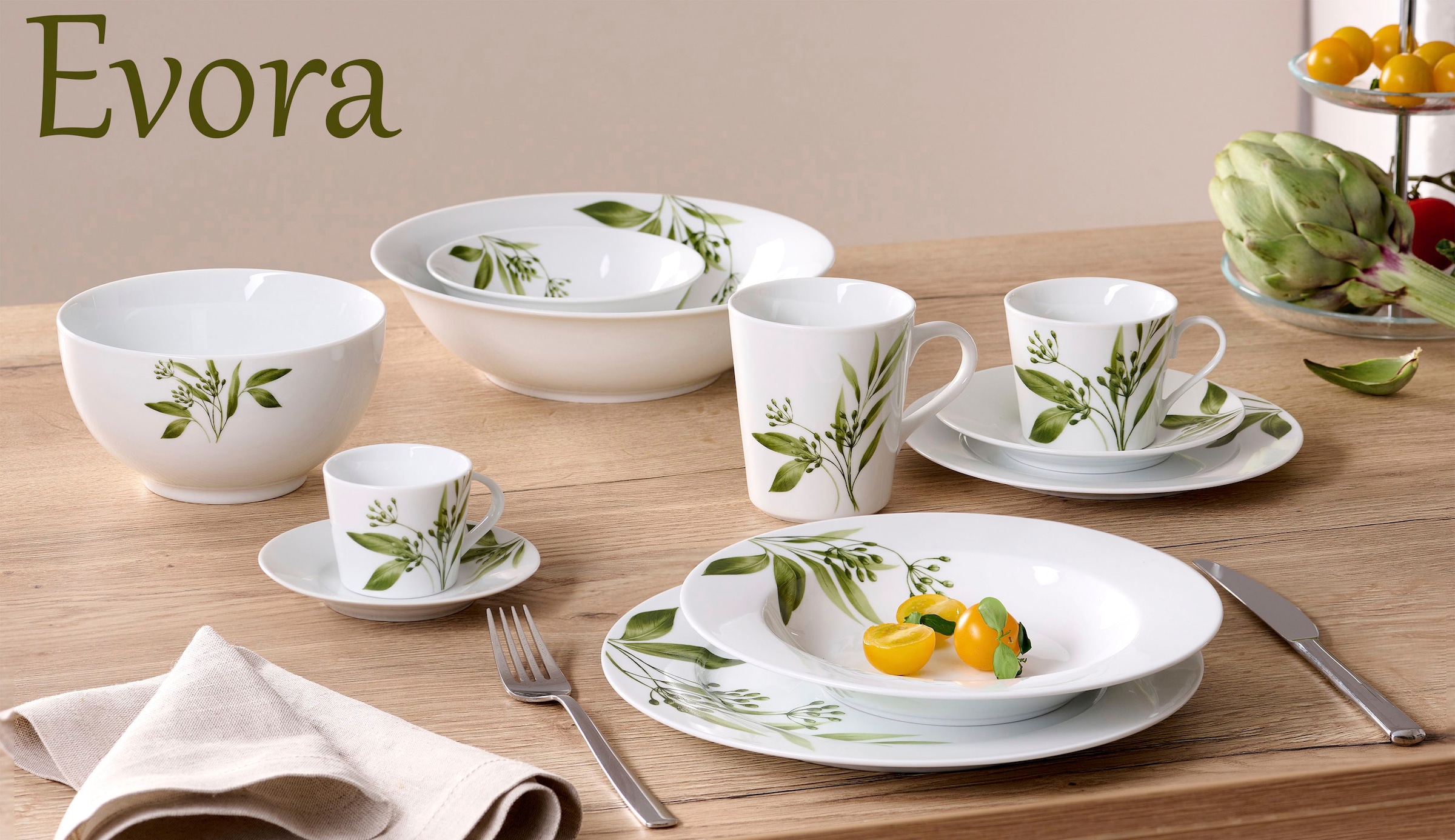 Ritzenhoff & Breker Kaffeeservice »Evora« Geschirr-Set mit Botanik-Motiv