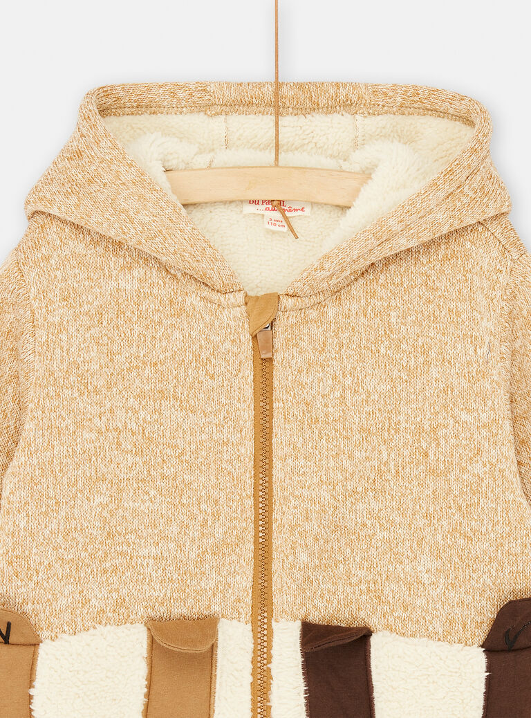 Gilet à capuche beige