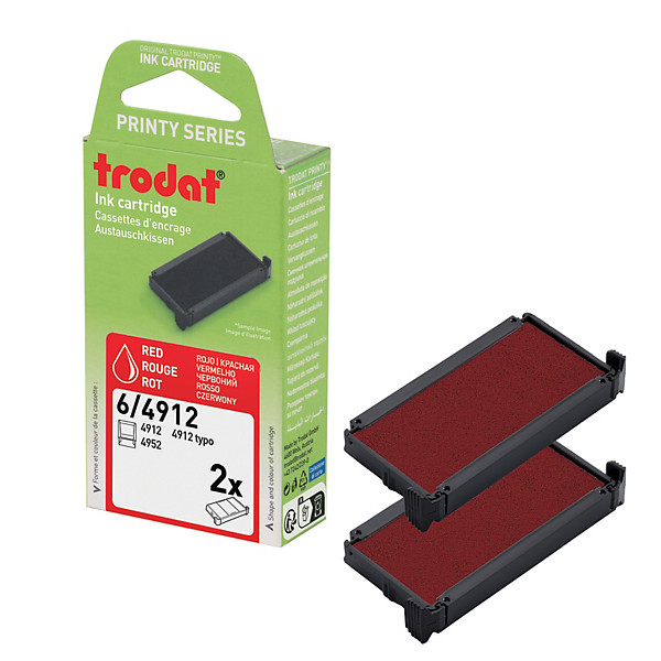 Cassettes d’encrage Trodat 6/4912 rouge, lot de 2