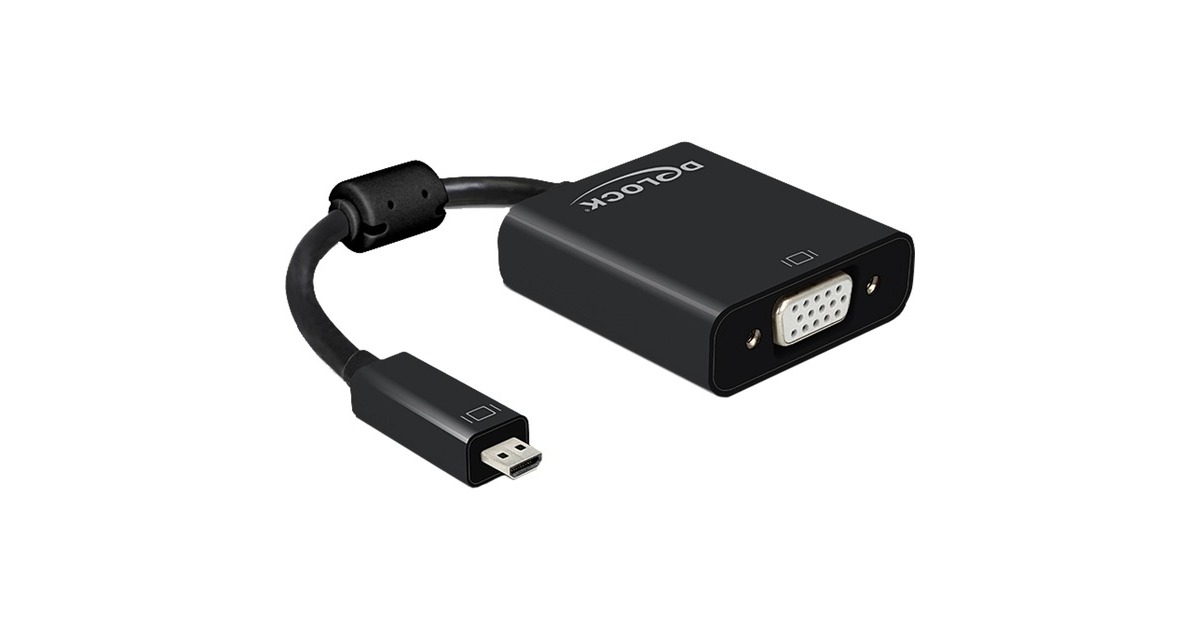DeLOCKMicro-HDMI naar VGA adapter  (Zwart, 0,17 meter)