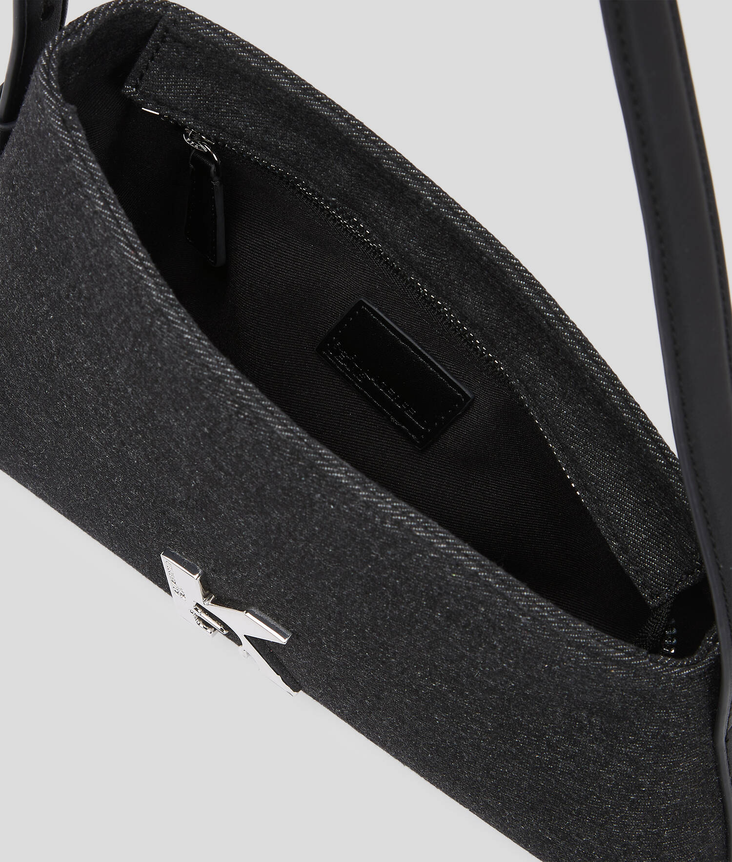 SAC PORTÉ ÉPAULE GÉOMÉTRIQUE EN DENIM - Denim Noir