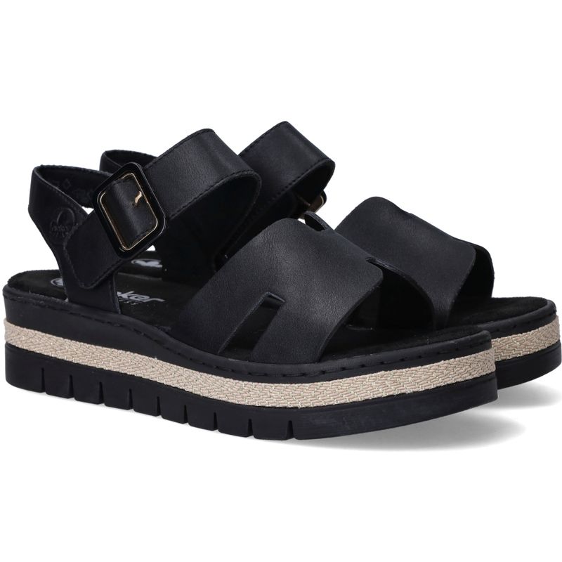 Rieker Sandalen Zwart Dames