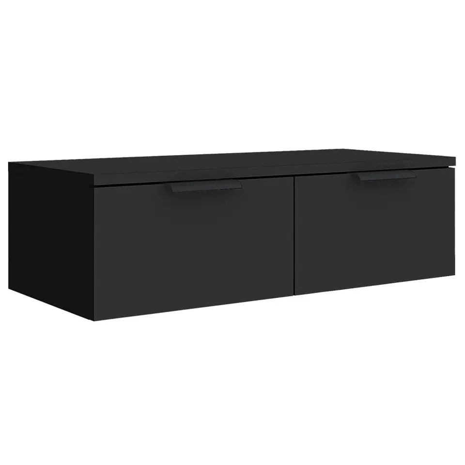 vidaXL - Wandkast - Zwart - Bewerkt hout