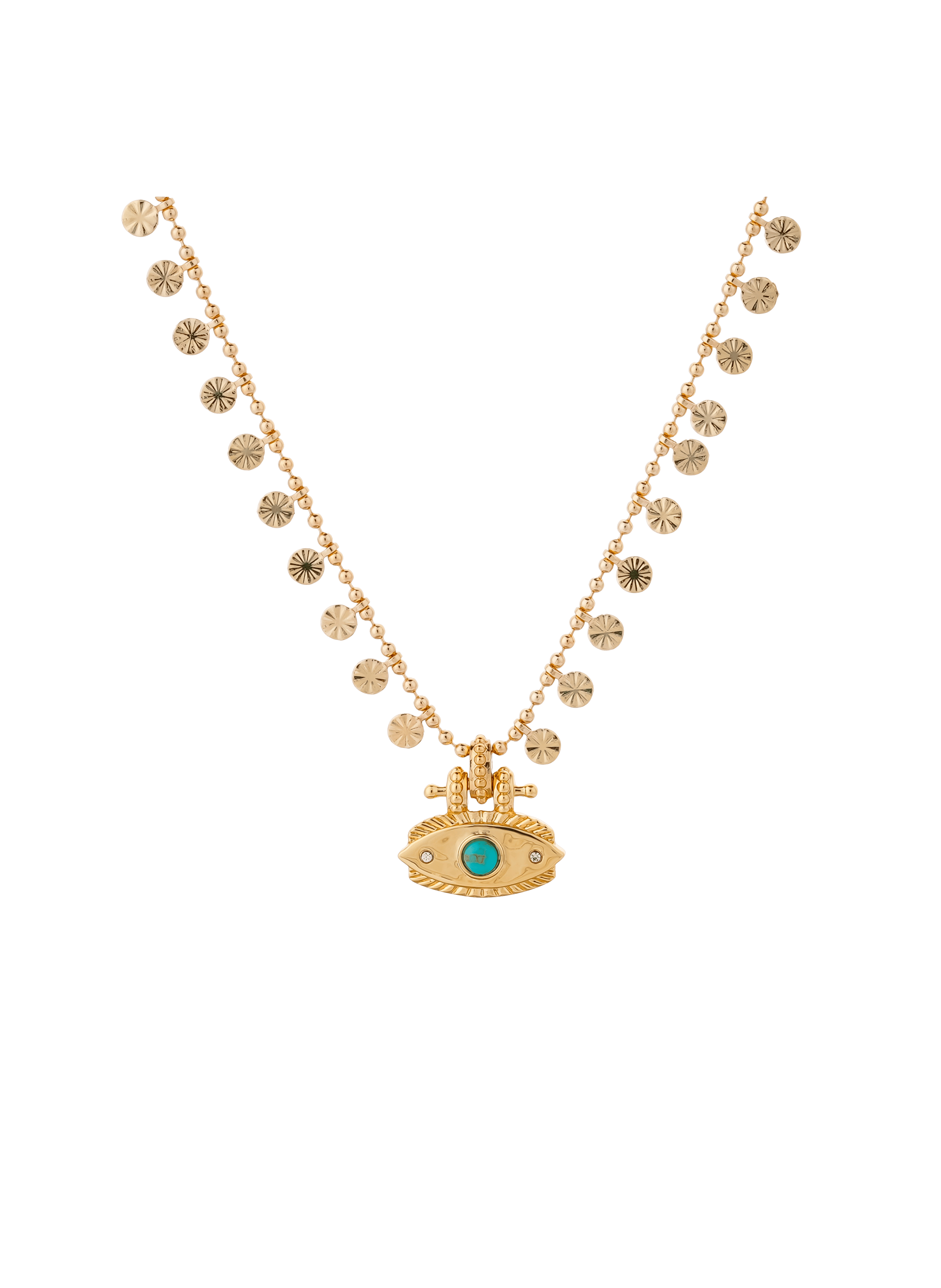 PREMONITION - Collier chaîne avec pampilles en laiton | Doré