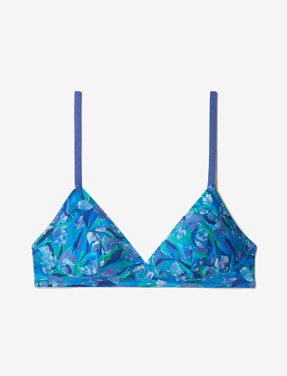 Soutien-gorge sans armatures - fleur festival bleu