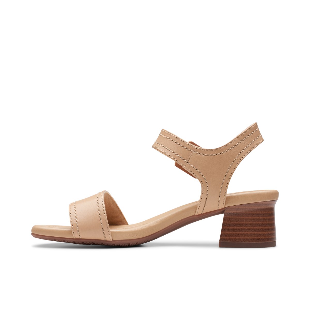 CLARKS-Desirae_c-Sandales à lanières - Talon bloc - Beige