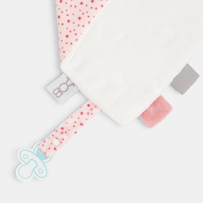 Doudou velours plat lapin rose naissance Rose
