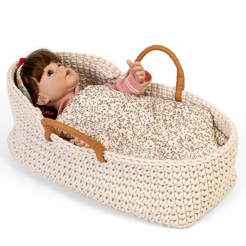 By astrup gebreide poppenreiswieg - 35 cm