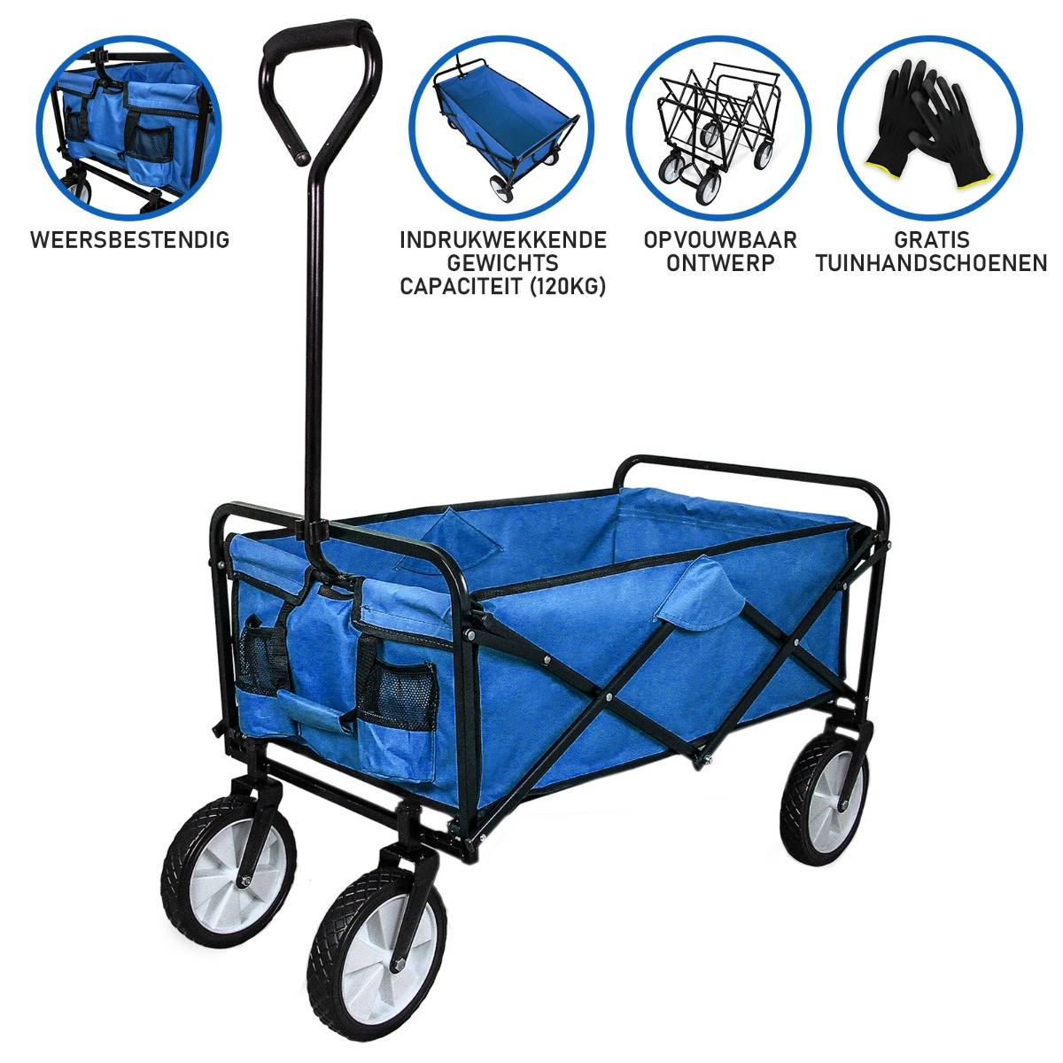 Monstershop opvouwbare bolderkar - Blue