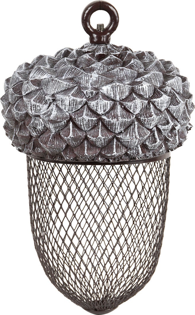 Esschert Design vogelvoederhuis eikel zilver D 14 H 22,2 cm